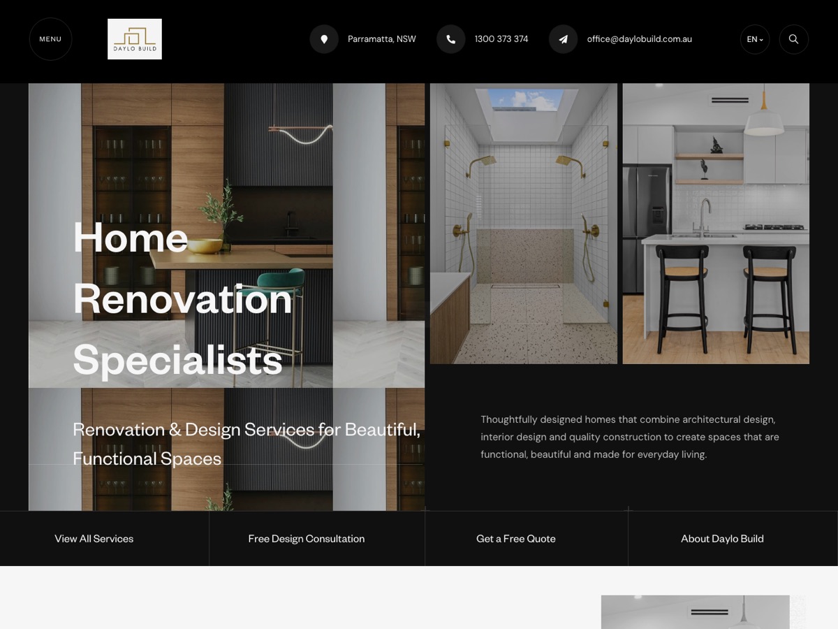Daylo Build renovation company website designed by Subesh Thapa